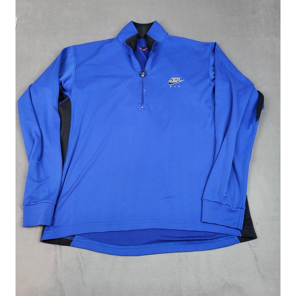 Vintage Nike Tennis Pullover Mens Large Blue‎ Lightweight Quarter Zip Fleece
